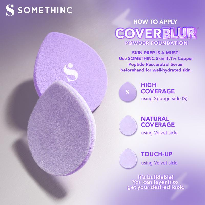 SOMETHINC Copy Paste COVERBLUR Powder Foundation 12g | Two Way Cake [free peeling serum] 1
