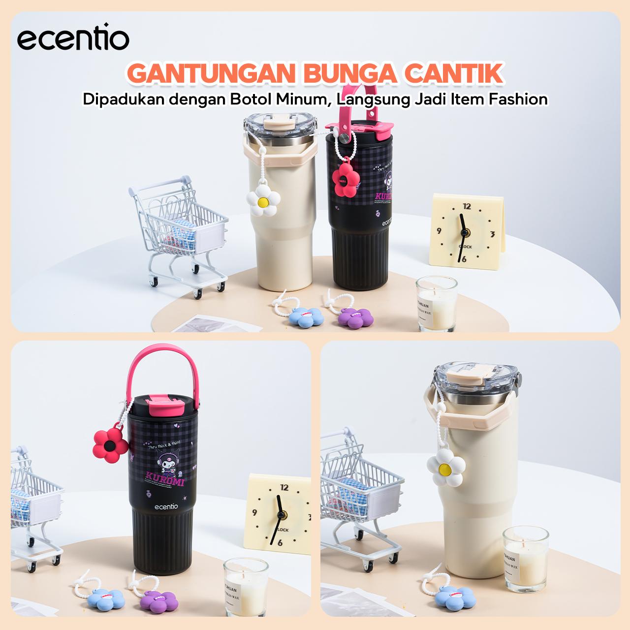 【GA】ecentio gantungan hias bunga pvc aksesoris botol minum karakter lucu tahan lama anti pudar cocok untuk botol tumbler