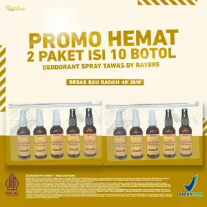 Promo 2 paket Deodorant spray tawas by Raybre isi 10 Botol 60ml, natural Deodorant spray tawas untuk bau ketiak