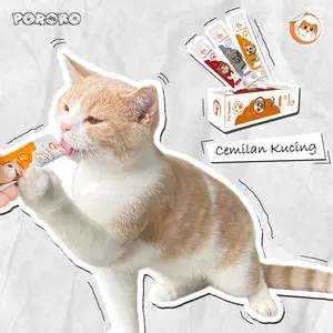 PORORO - Pet Snack Cemilan Kucing Cat Strip Chicken Tuna Salmon 16g/Strip