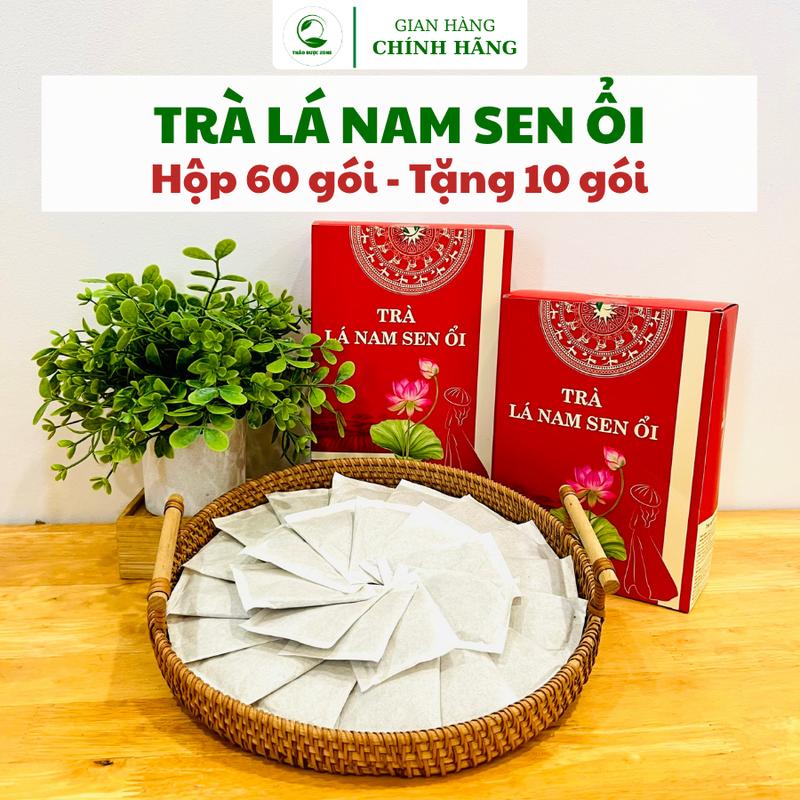 Hộp 60 Gói tặng 10 Gói Trà Lá Nam Sen Ổi Túi Lọc, Thảo Dược Zone, 1 gói pha 500-700 ml nước. Thành phần: Lá sen, lá ổi, cỏ ngọt và phan tả diệp
