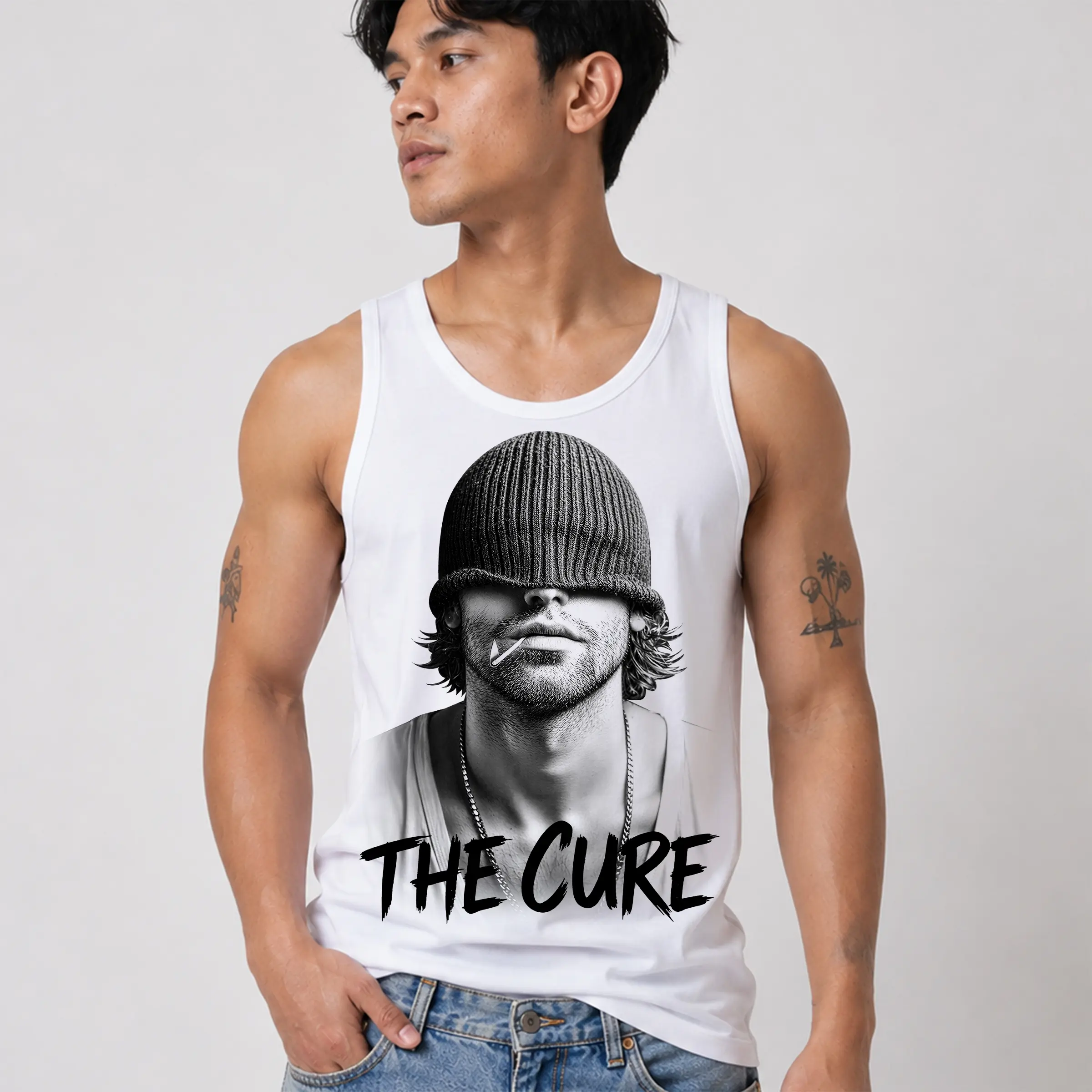 Singlet Pria Motif THE CURE Tank Top PE Micro Sablon Premium Casual Olahraga M-3XL