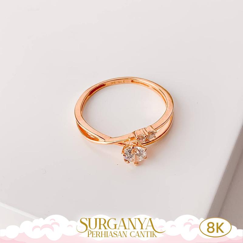 Macan Gold Kadar Muda 8K Cincin AYU Model Bassic Variasi Solitaire 3