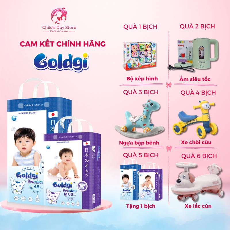 (QUÀ TO) Tã bỉm Goldgi cao cấp - Goldgi Premium đủ size dán/quần - Nhật Bản cho bé - Childs Day Store bỉm quần cho bé