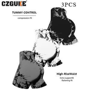 CZGUKE Pantalones Cortos Deportivos Ajustados de Mujer de Cintura Alta con Efecto Realce de Glúteos, 3PCS, Tummy Control, High-RiseWaist, Extra Support, Fit Flattering