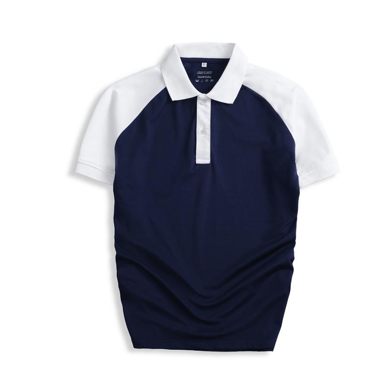 Áo thun nam polo tay ngắn kiểu dáng raglan phối màu chất liệu vải cá sấu cao cấp thời trang sang trọng