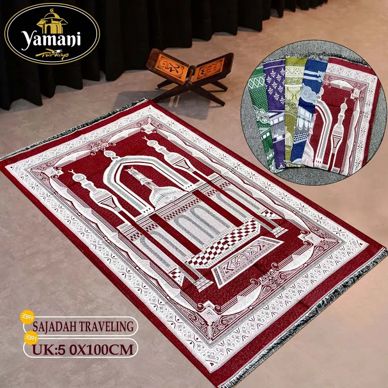 Sajadah Terbaru Traveling Dewasa Ukuran 50*100 cm Bahan Polister Oleh-oleh Haji dan Umroh souvenir 0