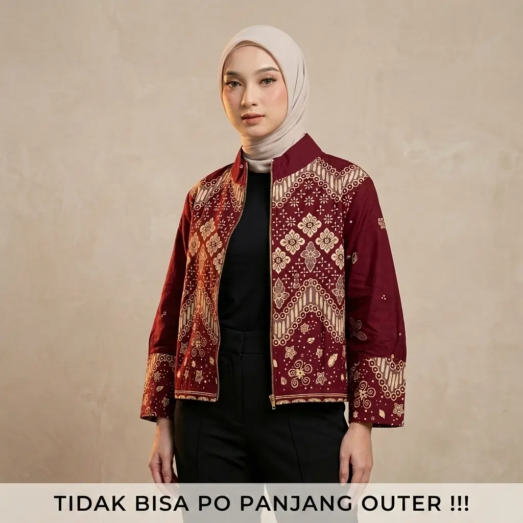 ARRA BUSANA BATIK OUTER Motif Mahadewi Merah Bahan Katun Halus Lapis Trikot Grade A untuk Muslim Wanita Panjang