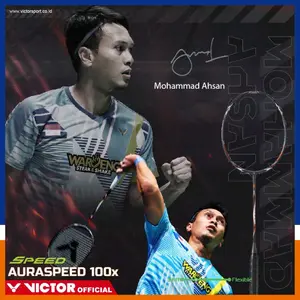 RAKET BADMINTON VICTOR AURASPEED 100X M. AHSAN 30 LBS - SIAP PAKAI BONUS TAS DAN GRIP