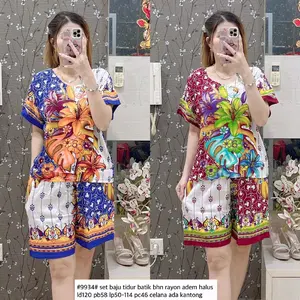 #9934 Set baju tidur batik ld120