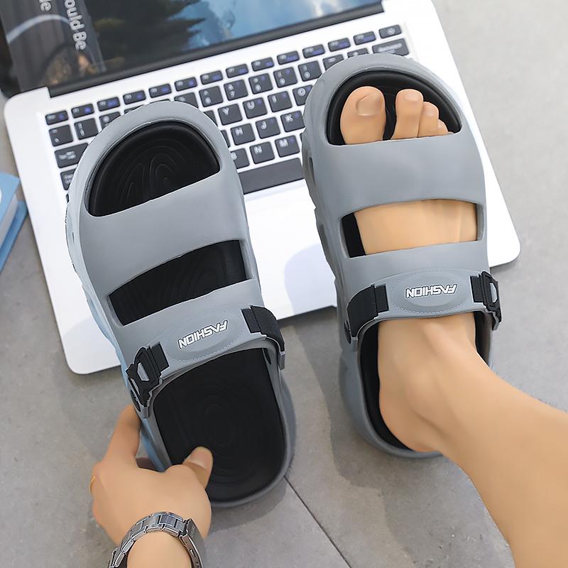 Product Introduction of Upgrade Your Comfort! Men's "Stepping on Poop" Outdoor Sandals: Summer Anti-Slip Two-Wear Sports Casual Thick-Soled Beach Slippers sandal men 22