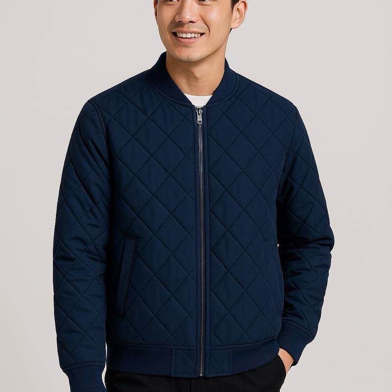 BL FASHION Áo Khoác Bomber Unisex Chần Trám 3 Lớp Siêu Ấm Kháng Nước Nhẹ Vải Dù Cao Cấp Chống Thấm Lụa Mềm Mịn Phong Cách Streetwear Trẻ Trung