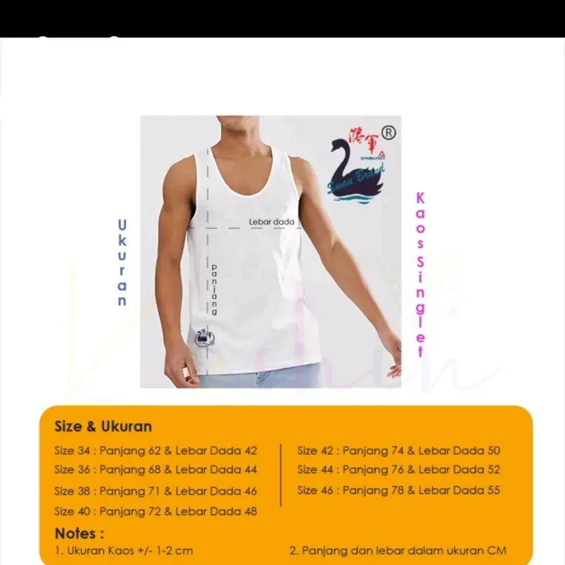 KAOS BAJU DALAM SINGLET SWAN KUTANG | OBLONG T-SHIRT LENGAN LEKBONG IMPORT COWOK PRIA LAKI-LAKI ADEM LEMBUT HALUS MELAR ELASTIS MURAH PREMIUM 1