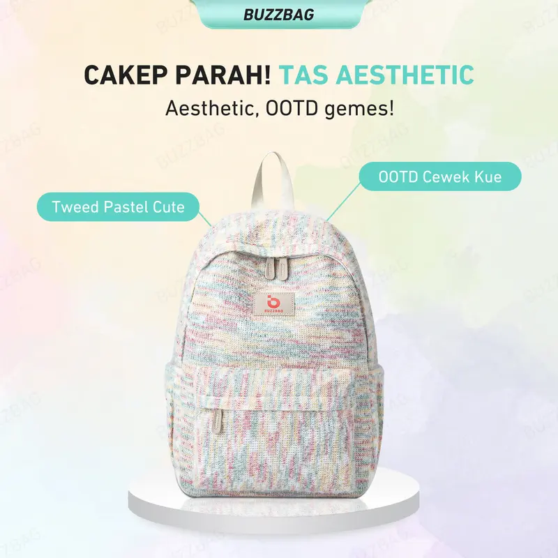 BuzzBag - ransel sekolah wanita tas sekolah korean style Ransel Perjalanan  Seni Siswa Sekolah wanita import korea SMA Muda Modis Jepang dan Korea  Kasual Kanvas tas ransel wanita ransel wanita backpack wanita