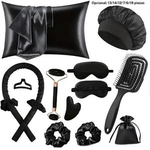 Set de rizador sin calor, rodillos de seda para rizos nocturnos, kit de peinado con pinzas y rollos, regalo perfecto para las fiestas