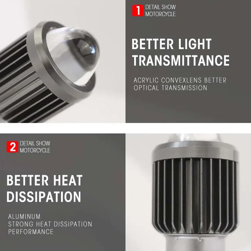 Bóng đèn LED đèn pha xe máy, H6 BA20D H4 PX15D, với thấu kính, chùm sáng Hi Lo hai màu, thích hợp cho xe tay ga, cũng cho đèn sương mù, phụ kiện xe máy 6