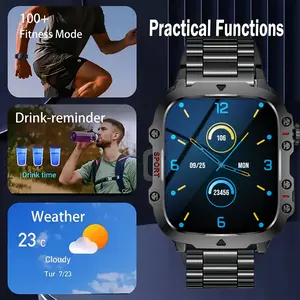Jam Tangan Pintar H19 Tali Ganda, Panggilan Bluetooth, Senter, Pemantau Tidur, Musik, Kustom Wallpaper, Mode Olahraga