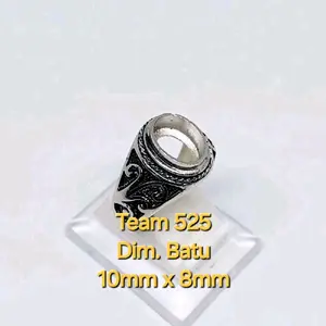 Ring emban alpaka super dim 10x8 tanam ukir ukiran bali pengikat ring cincin batu akik eceran kodian  Rings