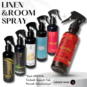 Mabruk Room & Linen Spray Kiswah Raudah Pengharum Ruangan Freshner Rindu Kabah 250ml Minyak Aromatherapy untuk Relaksasi dan Meditasi