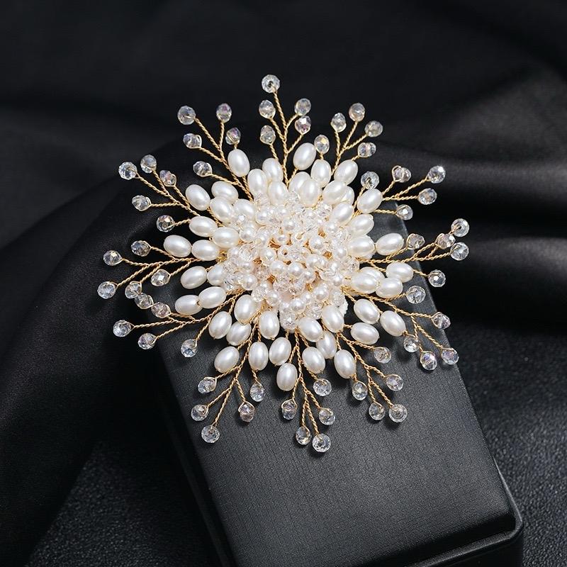 (Bebas beli 2 dapat bonus) B35 Bross hijab mutiara snowflake mewat titanium Korea original 1