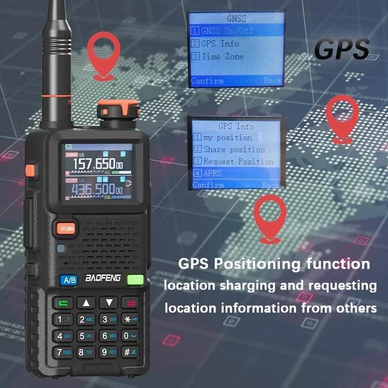 Product Introduction of Baofeng UV-5RH PRO Walkie Talkie GPS 10W High Power Multi Band AM UHF/VHF Radio One Key Copy Frequency 640CH FM Radio Type-C Fast Charging Two Way Radio Long Range 18