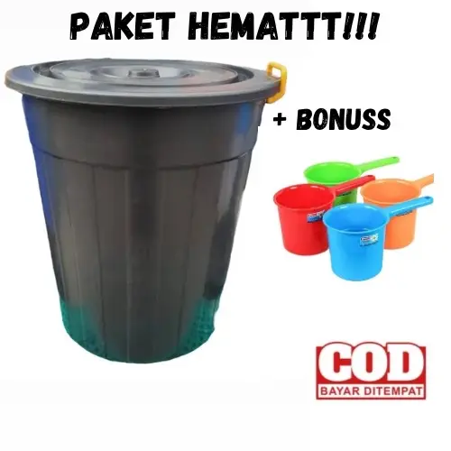 Paket hemat, bak air 80 lite / ember jumbo 80liter + gayung mandi