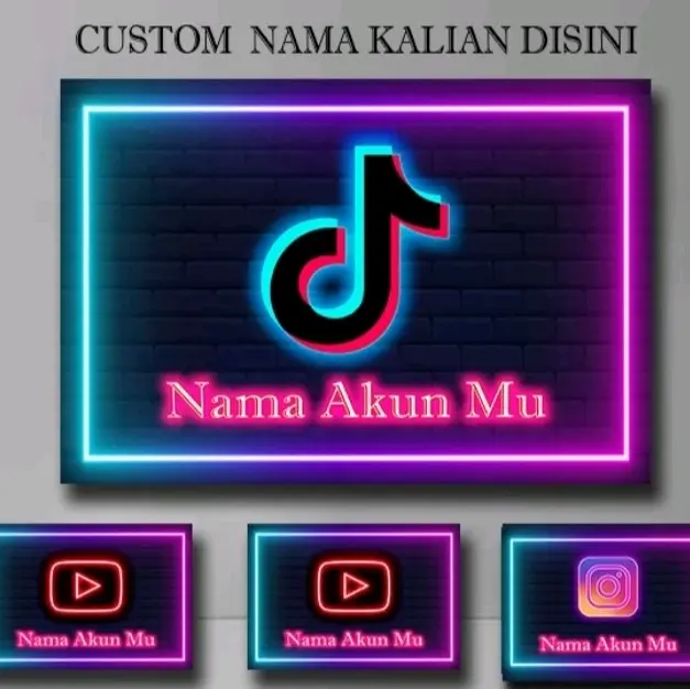 Poster Kayu Custom Nama Logo Sosmed Hiasan Dinding Walldekor kamar tidur selebriti mendunia modern home decor accessories Kertas home decor accessories poster neon estetik foto balkon rumah aesthetic seni moder