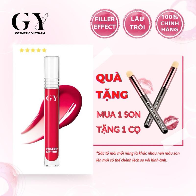 GY COSMETIC VIETNAM Son Lì Fuller Lip Tint 6ml - Làm Đầy Rãnh Vân Môi - Mịn Màng, Bám Màu Tốt - 12 Màu Mới - Mua 1 Son Tặng 1 Cọ