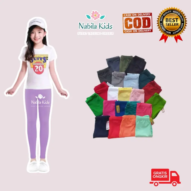 Legging Anak Polos PREMIUM umur 9-12 tahun Fashion 4