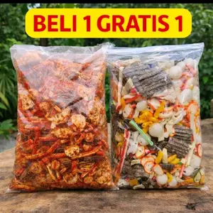 Beli 1 gratis 1 seblak mix ori daun jeruk dan mix pedas daun jeruk Snack Cemilan Kering