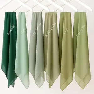 Promo SOFT GREEN SERIES - Hijab Pollycotton Hijab Square ( Hijab Warna Soft Matcha, Green Tea, Kiwi, Mint, Emerald, Sage Green ) COD