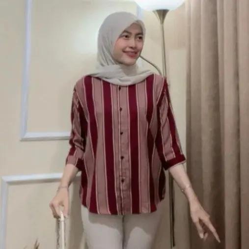 (NEW) KEMEJA ATASAN WANITA RAYON MOTIF PREMIUM OVERSIZE 4