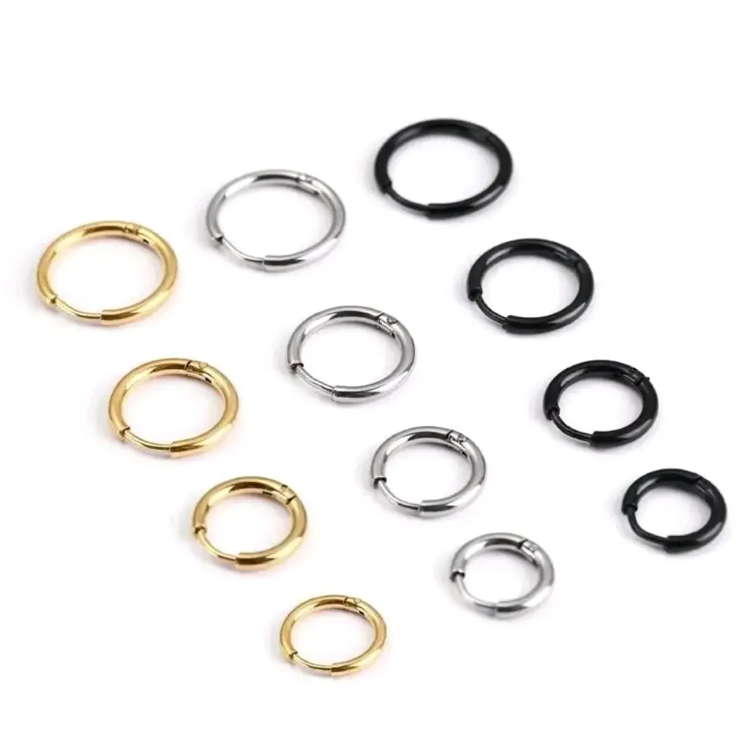 ANTING TINDIK HOOP TITANIUM PRIA DAN WANITA ANTI KARAT ANTI LUNTUR Earrings