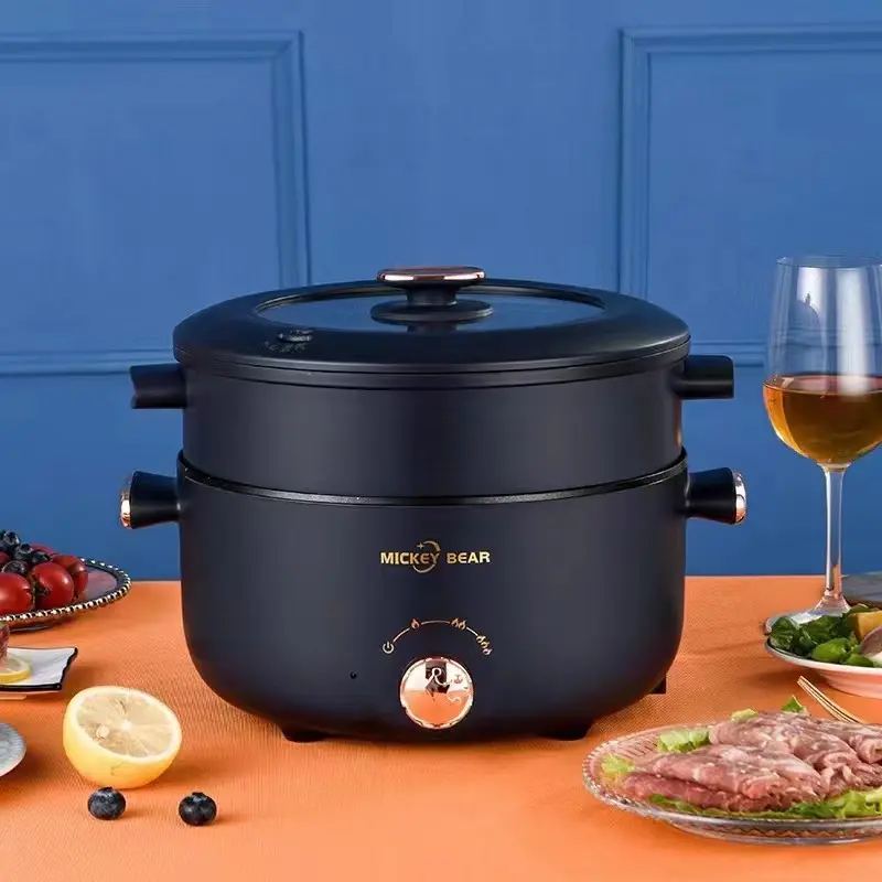 Panci Listrik Multifungsi 3 In 1 Electric Cooker Pot Panci Presto Penanak Nasi Cooker Magiccom Low Carbo Kecil Portable Digital Non Stick Steamer Food Cooker Fry Pan Kukus Deep Fryer Steamer LZH-E22 0