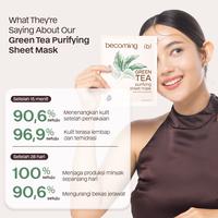 Gambar [CREATOR EXCLUSIVE] becoming Green Tea Purifying Sheet Mask 25ml | Masker B5 | Anti Acne & Soothing | Menenangkan Kulit Berjerawat | Panthenol | Meredakan Kemerahan | Salicylic Acid | Perawatan Kulit Berjerawat - 8 PCS [BEST VALUE] dari becoming Indonesia Kab. Tangerang 5 Tokopedia
