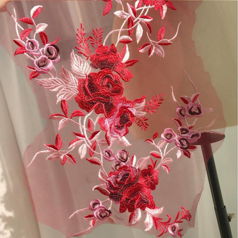 Product Introduction of 1 Set Flower Embroidery Patch For Wedding Dress Clothing Sew On Floral Patches Diy 9