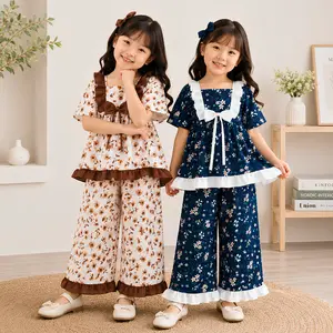 Baju Anak Perempuan - Ziyi Setelan Anak Perempuan Motif Bunga Kekinian / Fashion Oneset Baju Anak Lengan Pendek  & Celana Panjang Terlaris