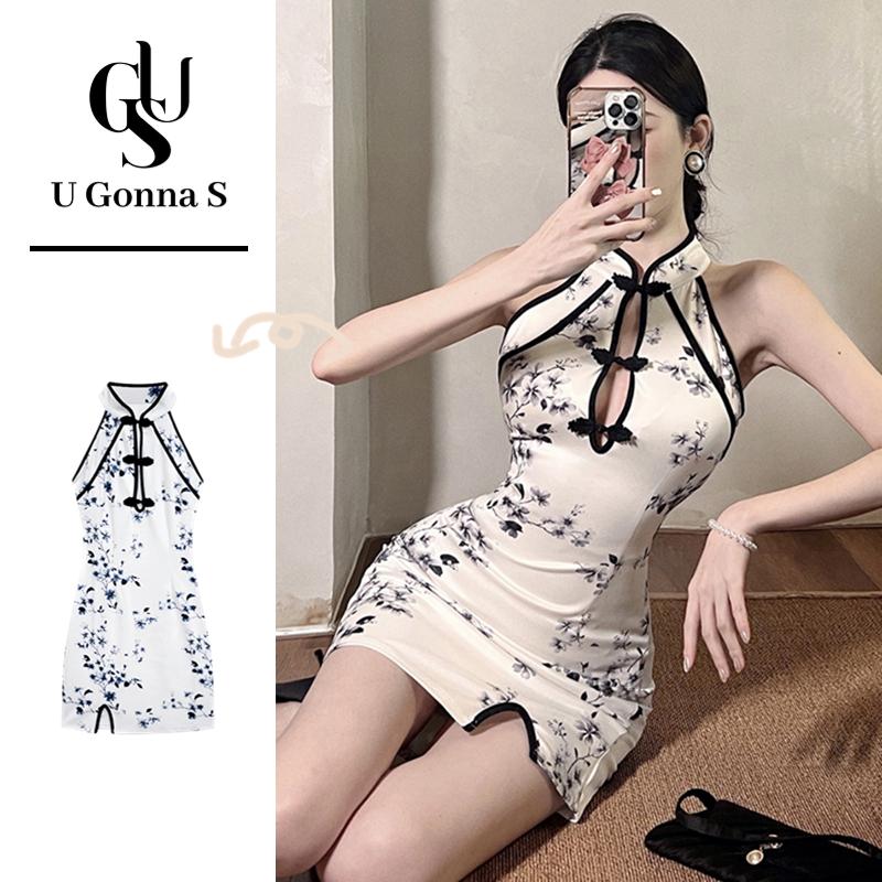  Ăn Mặc sườn xám cách tân Phụ Nữ Hiện Đại Phụ Nữ Không Tay Sexy Trên Đầu Gối Với Xẻ Bên Hông Hoa cổ áo Trung Quốc eo cao Thời Trang Thanh Lịch Bodycon 2024 Thiết Kế Mới tiệc tối Buổi Tối Women Dress váy dầm cỡ lớn Plus Size 