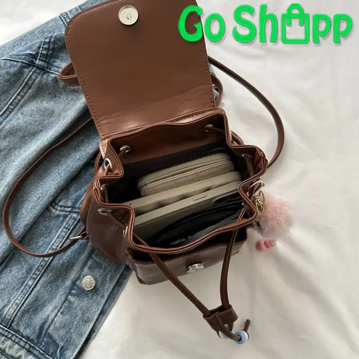 Tas Ransel Kulit Mini Wanita Viral Tas Backpack Lucu Korean Style Aesthetic Kekinian Terbaru BK25 8