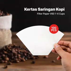 One Two Cups Kertas Saringan Kopi Filter Paper V60 1-4 Cups 100 PCS - U102 Alat Cangkir Coffee Kayu Kitchenware