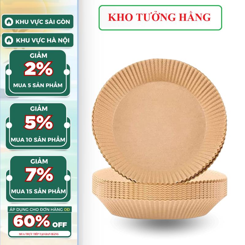 Set 50 Giấy Nến Lót Nồi Chiên Không Dầu Chống Dính Dùng 1 Lần An Toàn Cho Sức Khỏe