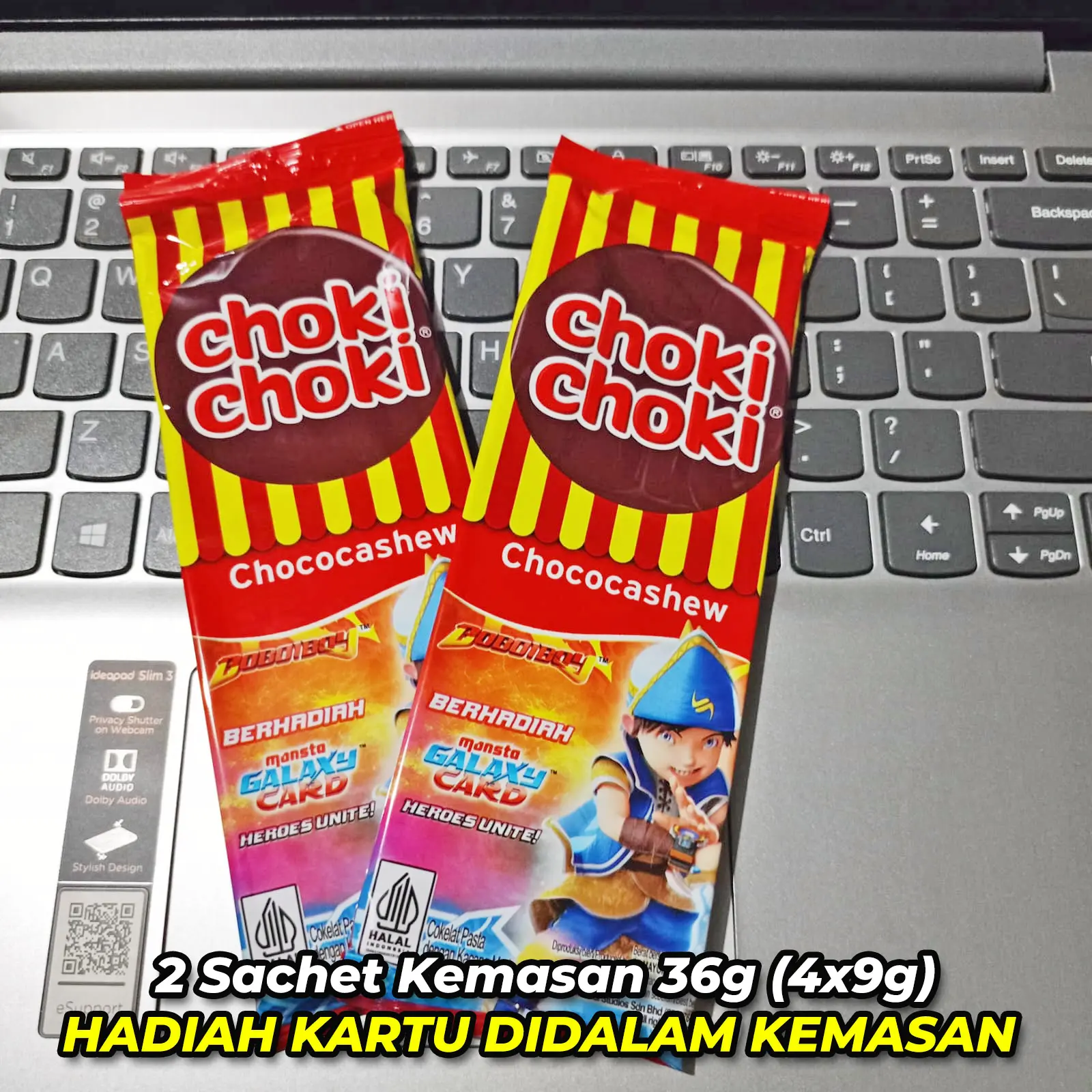 Choki 36g x 2 pcs Bonus Kartu didalam kemasan