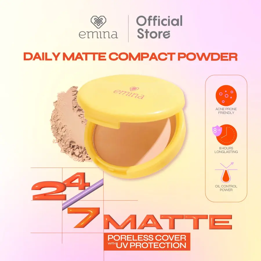 Emina Daily Matte Compact Powder 11 g - Bedak Padat Matte Finish