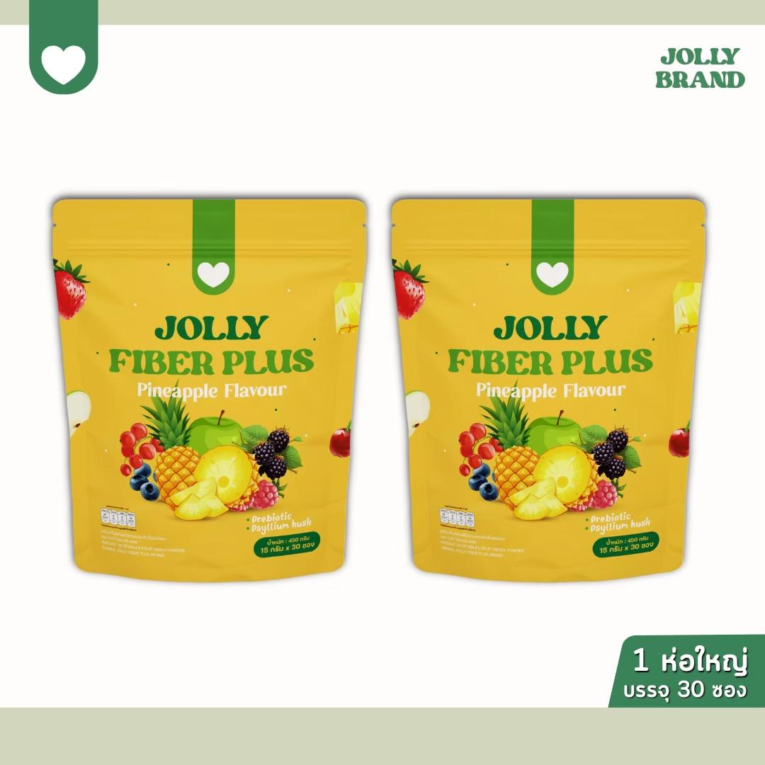 JOLLY FIBER PLUS โจลลี่ไฟเบอร์ สูตรสับปะรด 2 ถุง บรรจุ 60 ซอง (ตะกร้าบริษัท)