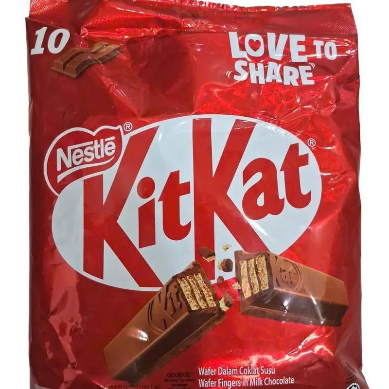 Nestle KitKat Đỏ Bánh Xốp Phủ Socola 10 Thanh Truyền Thống Snack Food Malaysia Hộp 10Thanh Vị Thơm Ngon Hợp Vệ Sinh Giòn Mềm Lớp Sô Cô La Mịn