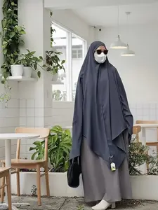 Mahzhuuzh YURAZ nonpet Khimar Wolfis Premium Jumbo Hitam Putih Navy Syari Non Pad Cutting V L XL XXL XXXL Ironless Flowly Tebal Ringan Tidak Terawang  Khimarjumbo Khimarmurah Khimarcuttingv