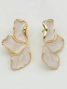 Arete de diseño de hojas de forma irregular, Joyería de moda para mujeres, Joyería comodín y exquisita para regalo de cumpleaños