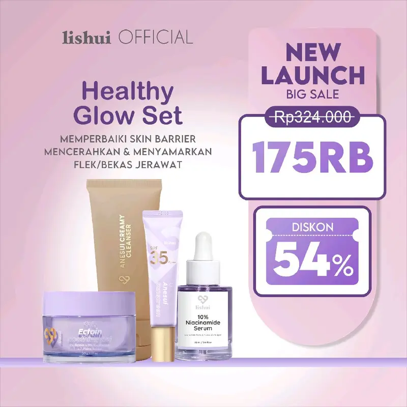 LISHUI HEALTHY GLOW SET Paket Pencerah Memperbaiki Skin Barrier