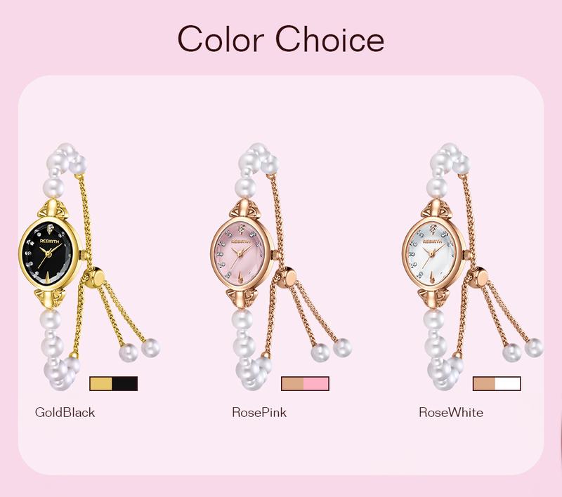 Product Introduction of REBIRTH Jam Tangan Wanita Gelang Anti Air Original Korea Elgant Model Tali Mutiara Jam Tangan Cewek   REL0136 3