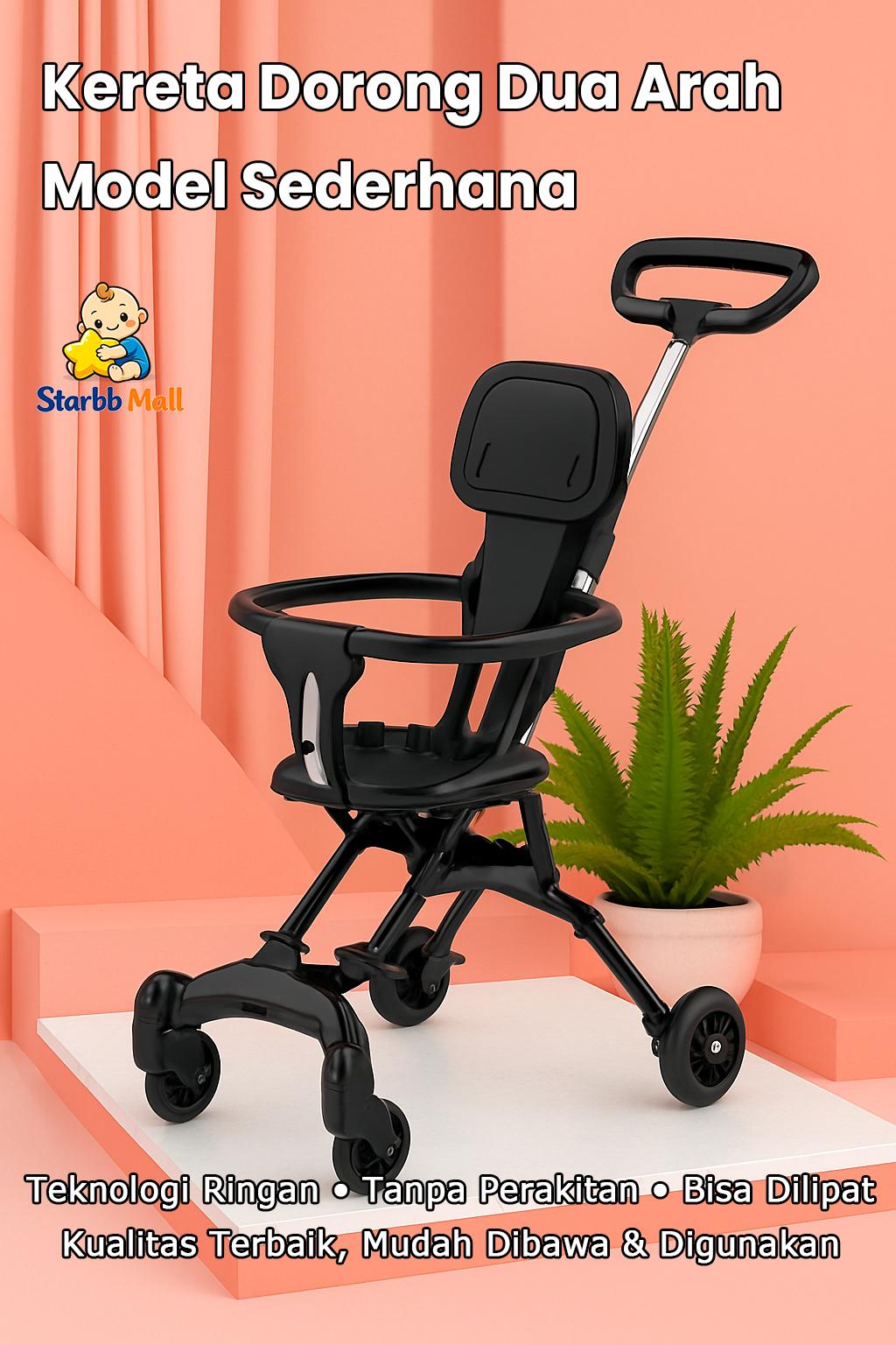 [Bisa COD] Starbb Mall Stroller Bayi Travelling Ibu Bayi Perlengkapan Bayi Stroller Travel Kereta Portable Dorong Kereta Dorong Bayi Lipat 2 Arah Travelling Stroller Bayi Anak-Anak Kursi Dorongan